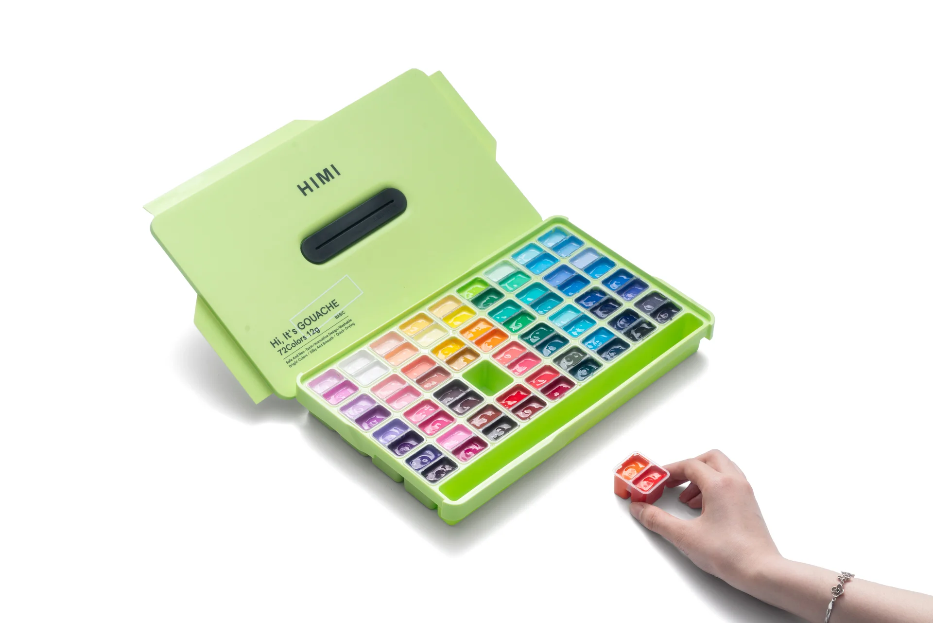 Набор гуашевых красок HIMI зеленое яблоко 72 цвета по 12 грамм